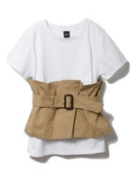 コルセット付きTシャツ/ホワイト