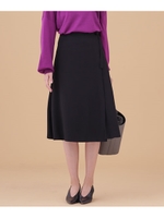 サイドフレアリボンスカート/ブラック