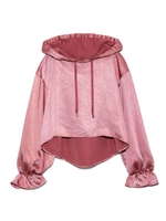 サテンショートフーディ/PNK