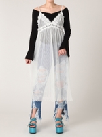 シースルーチュールレイヤードキャミOP/WHT