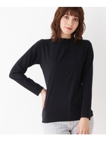 シアバター加工ギャザーネックプルオーバ/ブラック(019)