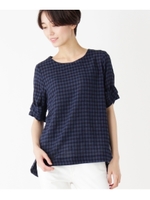 シャドーギンガムチェックシャツ/ネイビー(293)