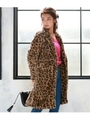 【CHILLE】ショートファーレオパード柄コート/ブラウン(015)