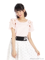 ショルダーリボントップス/ピンク