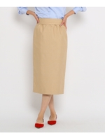 シルク混スラブオックススカート/ベージュ(052)