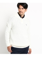 ジャガード ショールカラー セーター メンズ/ホワイト(002)