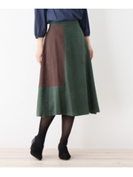 スエード　ロングスカート/モスグリーン(524)