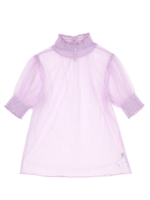 ストライプクラシカルブラウス/ラベンダー