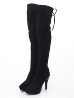 スピンドルストレッチニーハイブーツ/ブラック