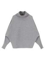 タートルドルマンなめらかニット/杢グレー