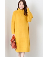 タートルルーズニットワンピース/マスタード