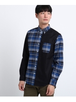 チェックコンビシャツ/ブラック(619)