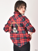 チェックシャツ/Disney collection/レッド