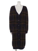 チェックニットカーデ/NVY