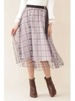 チュールストライプスカート/ブラック(010)