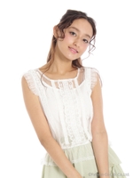 チュールトップス/ホワイト