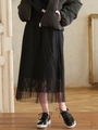 チュールプリーツスカート/ブラック