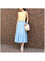 デニムストライプスカート/ライトブルー