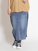 デニムライクミニ裏毛タイトスカート/ブルー