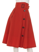 トレンチ風フレアスカート/オレンジ