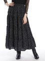 ドットティアードロングスカート/クロ