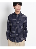 ドット切替シャツ/ネイビー(193)