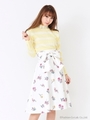 ドローイングフラワースカート/オフホワイト