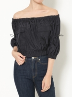 ナイロンオフショルブラウス/NVY