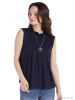 ノースリーブプチハイカットソー/ネイビー