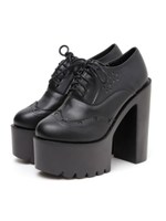 ハートウイングチップレースアップシューズ/ブラック