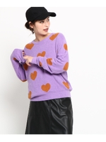 ハートデザインニット/ライトパープル(581)