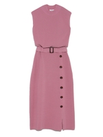 ハイネックノースリボタンワンピース/PNK
