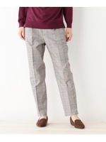 ハンサムチェックストレートパンツ/ブラウン(242)