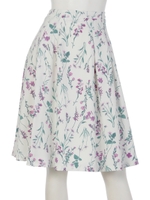 バイオレット柄フレアスカート/オフホワイト