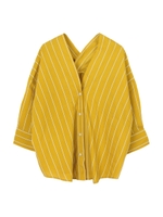 バックタック抜け衿オーバーシャツ/マスタード