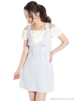 バックフリルジャンパードレス/クロ