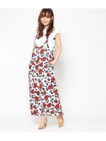 バラ柄キャミサロペット/ホワイト(001)