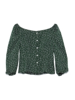 バリエーションプリントブラウス/GRN