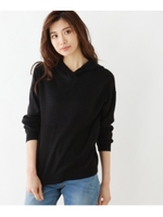 フードパーカーニット/ブラック(019)