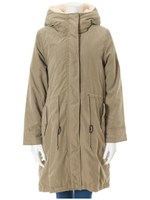 フードボア中綿キルトモッズコート/モカ