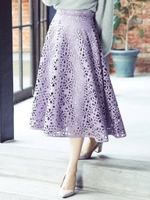 フェイクスエードヒートカットスカート/ラベンダー