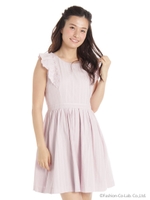 フリルリボンコットンギャザーOP/ラベンダー