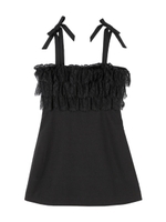 フリルレースキャミワンピース/ブラック