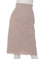 フロッキーレースタイトスカート/ピンク