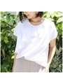 フロントフリルTシャツ/ホワイト