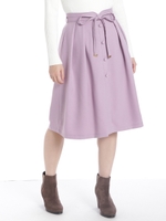 フロントボタンミディースカート/ラベンダー
