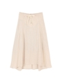 フロントレースアップフレアミディアムスカート/ライトベージュ