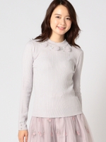 フワポンハイネックニット/ライトブルー