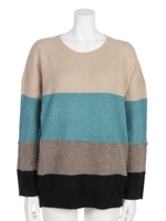 ブークレー配色ニット/ベージュ