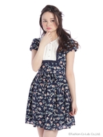 ブラウスコンビ花柄ワンピース/コン